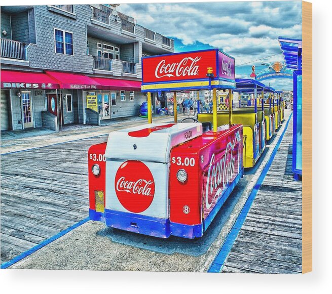 Tram Wood Print featuring the photograph Boardwalk Tram by Nick Zelinsky Jr