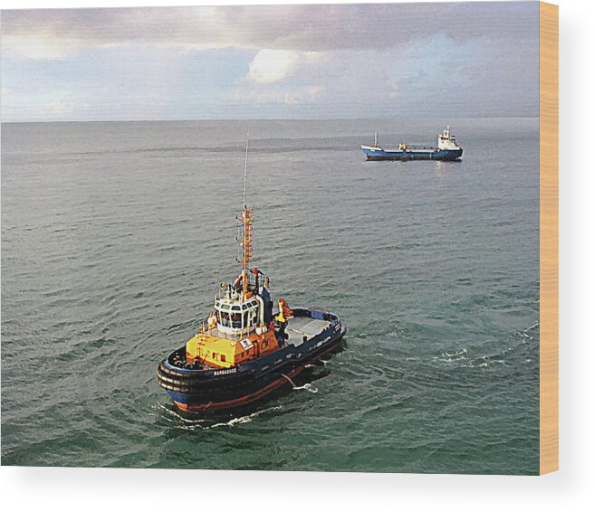 Boat Wood Print featuring the photograph Boat - Tugboat Barbados II by Susan Savad