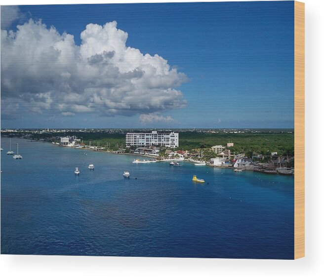 Boats Wood Print featuring the photograph Boats near Cozumel by Nancy Graham