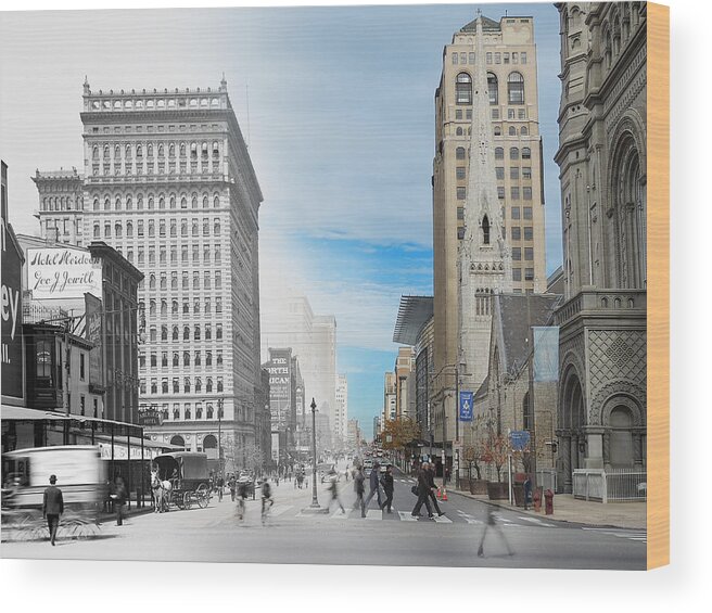 Philadelphia Wood Print featuring the photograph Broad Street North by Eric Nagy