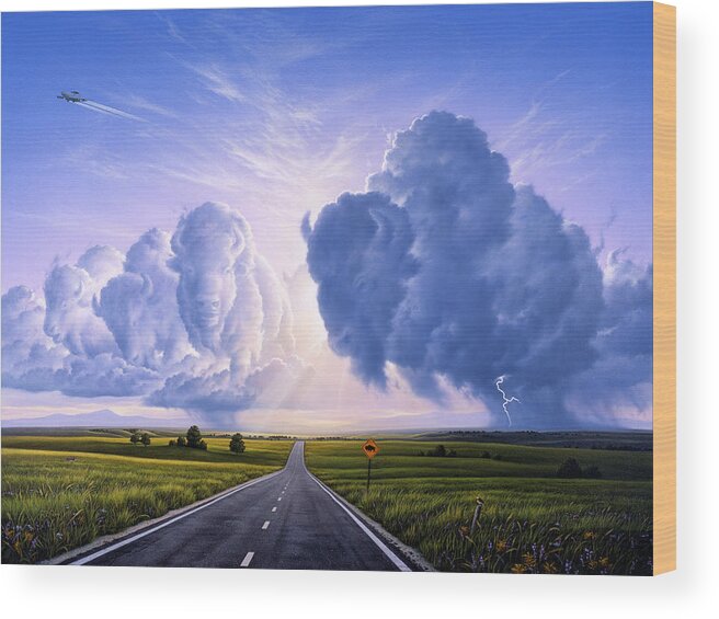 Nato Wood Print featuring the painting NATO Buffalo Crossing by Jerry LoFaro