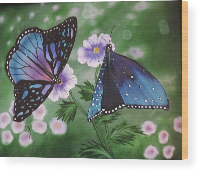 Butterfly Wood Print featuring the painting Butterfly #2 by Dianna Lewis