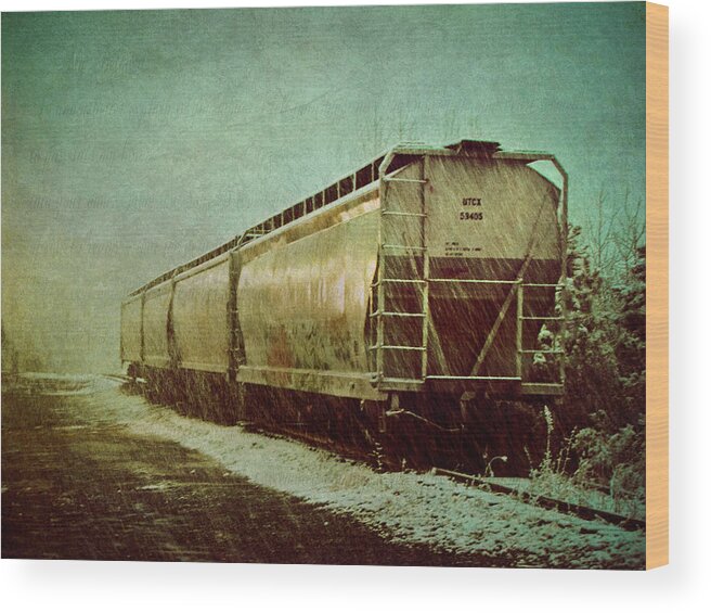 Train Wood Print featuring the photograph By the Tracks by Jessica Brawley