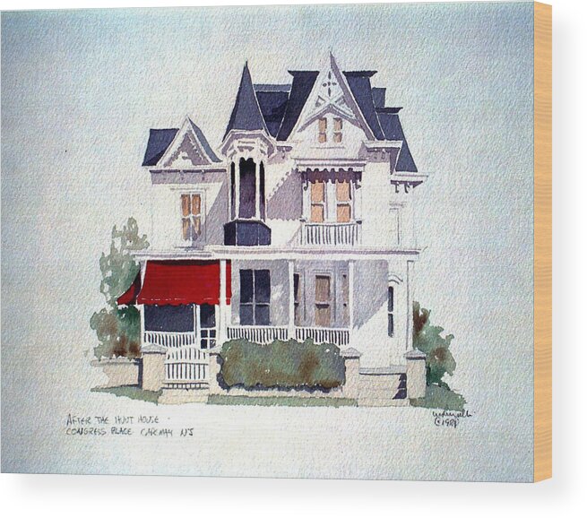 Architecture Wood Print featuring the painting Cape May Victorian by William Renzulli