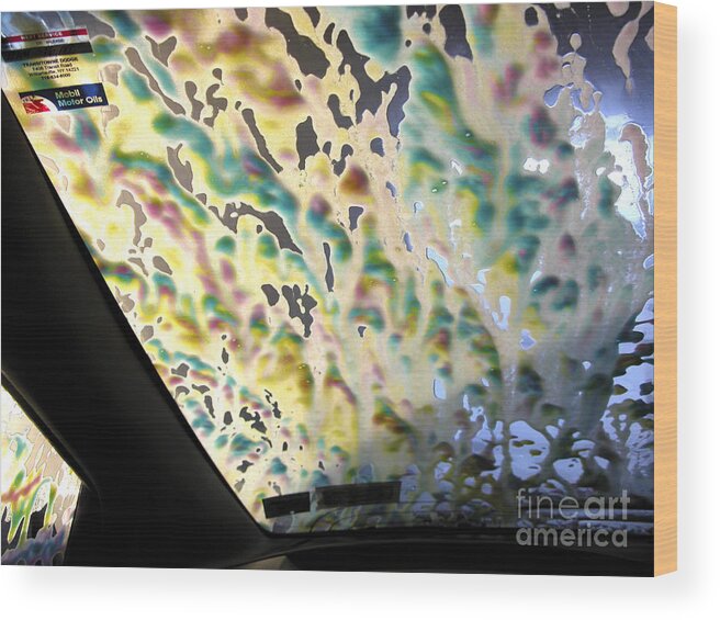 Abstract Wood Print featuring the photograph Car Wash by Tom Brickhouse