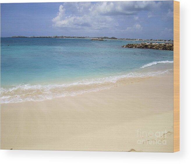 Beach Wood Print featuring the photograph Caribbean Beach Front by Fiona Kennard