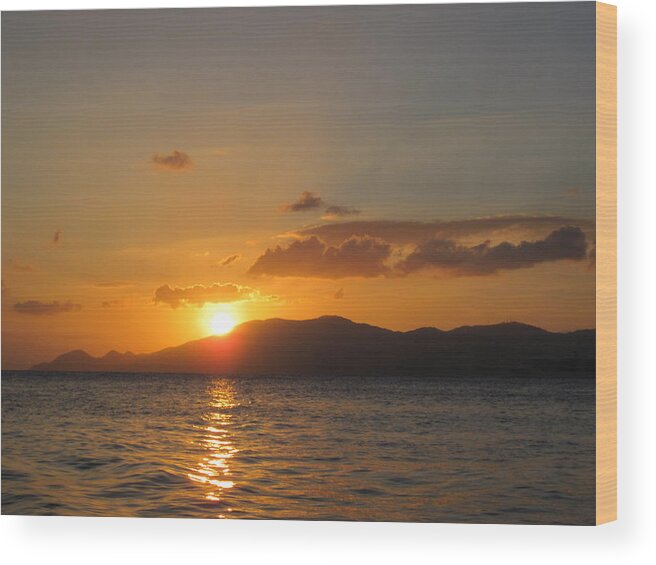 Sunset Wood Print featuring the photograph Caribbean Sunset Moment by Life Makes Art