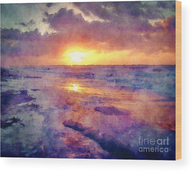 Sunrise Wood Print featuring the digital art Carolina Sunrise by Phil Perkins