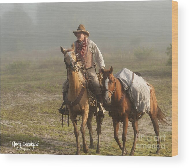Cowboy Wood Print featuring the photograph Chasing Dreams by Linda Constant