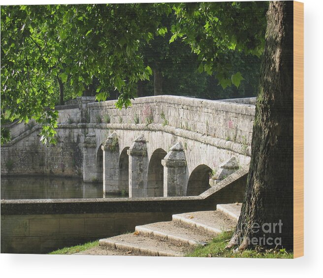 Loire Valley Wood Print featuring the photograph Chateau Chambord Bridge by HEVi FineArt