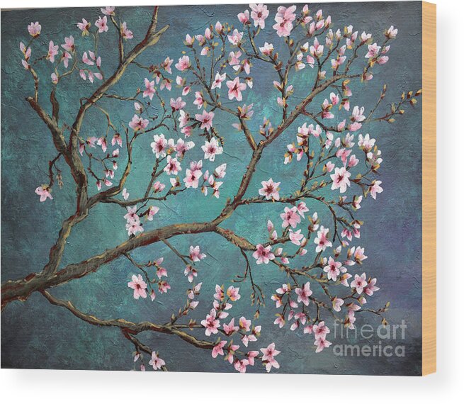 Flowers Wood Print featuring the painting Cherry Blossom by Nancy Bradley