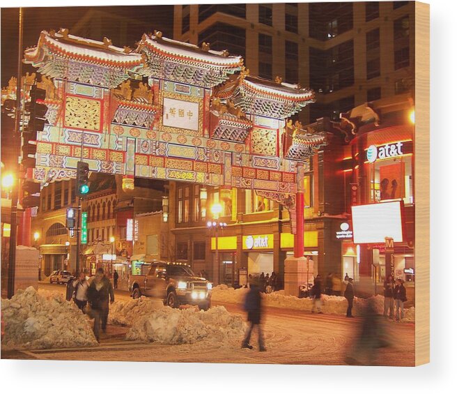 Nature Wood Print featuring the photograph Chinatown - Washington DC by Jose Ramos