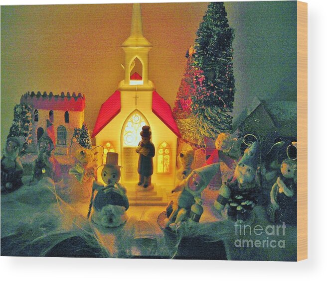 Christmas Wood Print featuring the photograph Christmas by Judy Via-Wolff