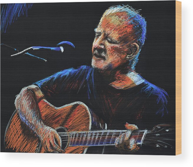 Christy Moore Wood Print featuring the painting Christy Moore by Melissa O Brien
