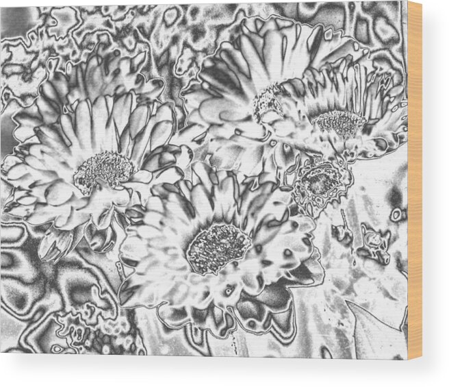 Beautiful Wood Print featuring the photograph Chromed Flowers by Belinda Lee
