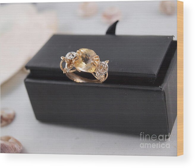 Citron Wood Print featuring the photograph Citron Gemstone Ring by Vivian Martin