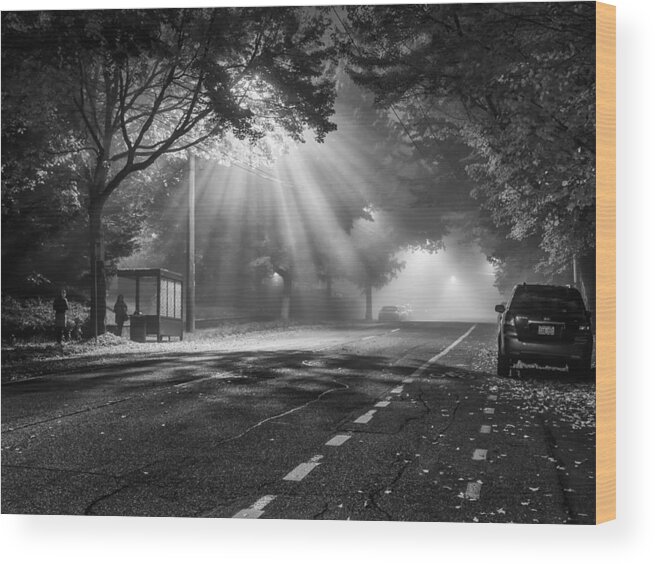 Fog Wood Print featuring the photograph Close Encounters II by Kyle Wasielewski