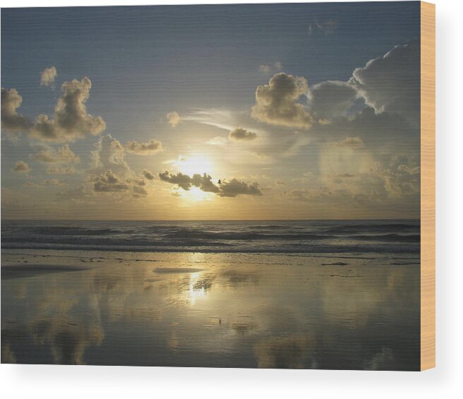 Landscape Wood Print featuring the photograph Clouds Across the Sun 2 by Ellen Meakin