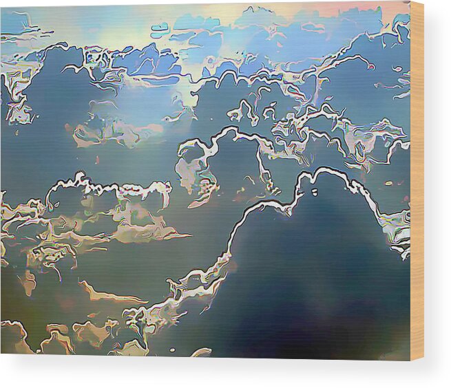 Clouds Wood Print featuring the digital art Clouds Painted in Air by Wernher Krutein