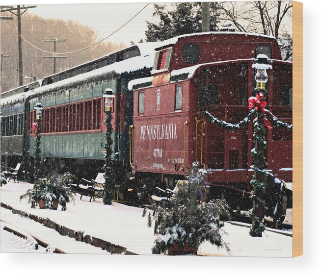 Colebrookdale Railroad Wood Print featuring the photograph Colebrookdale Railroad in Winter by Dark Whimsy