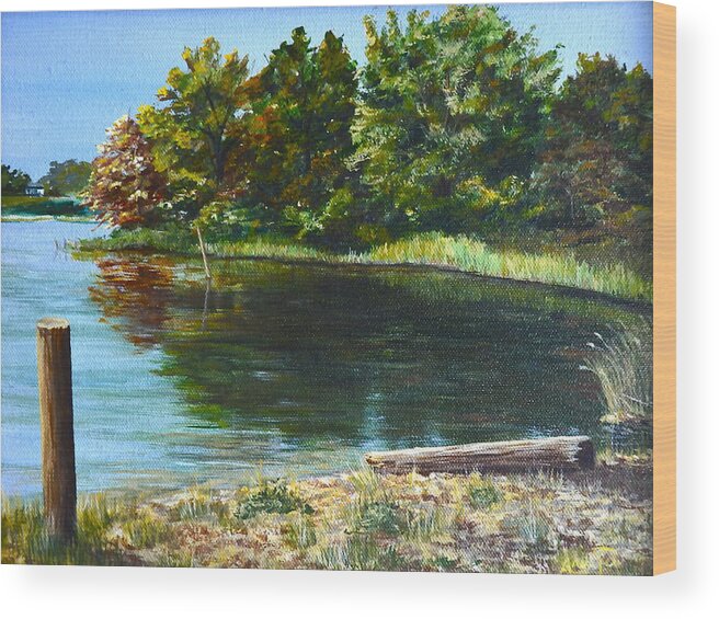 Plein Air Painting Wood Print featuring the painting Colonial Beach by AnnaJo Vahle