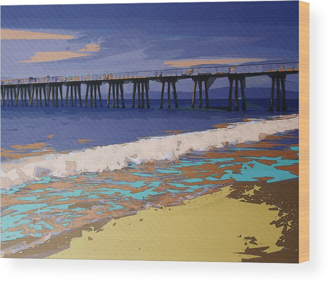 Coastal Wood Print featuring the digital art Colorful Coastal Configuration by Phil Perkins