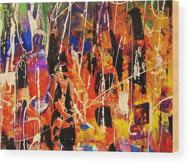 Healing Energy Spiritual Contemporary Art Wood Print featuring the painting Colors 14-2 by Helen Kagan