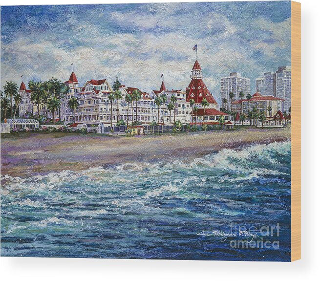 Coronado Shores Wood Print featuring the painting Coronado Shores by Glenn McNary