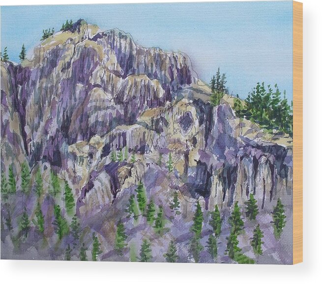 San Poil Wa Wood Print featuring the painting Coyote Mountain by Lynne Haines
