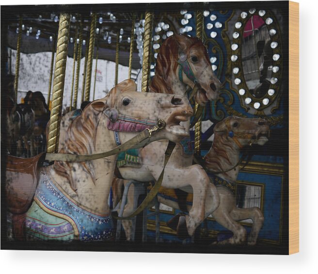 Horse Wood Print featuring the photograph Crazy Horses 1 by Richard Reeve