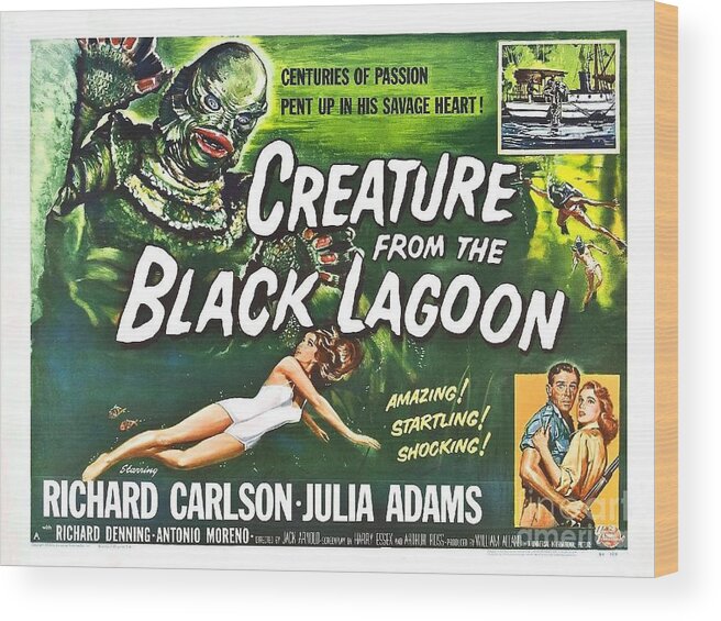 Vintage Wood Print featuring the photograph Creature From The Black Lagoon by Action