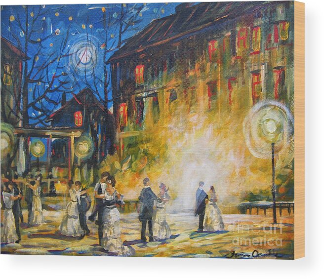 Dance The Night Away Wood Print featuring the painting Dance the Night Away by Dariusz Orszulik