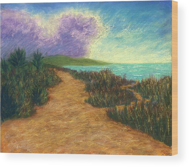 Del Wood Print featuring the pastel Del Mar Trails 02 by Michael Heikkinen