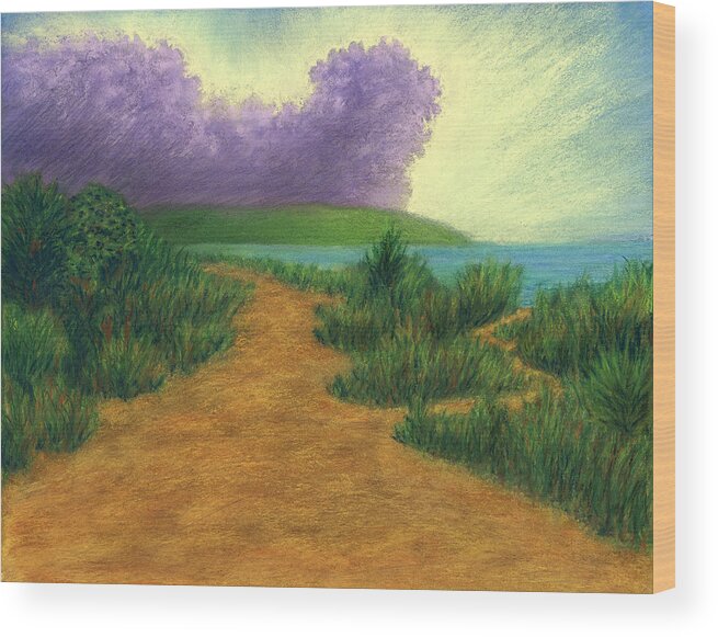 Del Wood Print featuring the pastel Del Mar Trails 03 by Michael Heikkinen