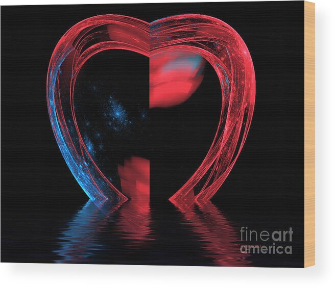 Red Wood Print featuring the digital art Door to my Heart by Dee Flouton