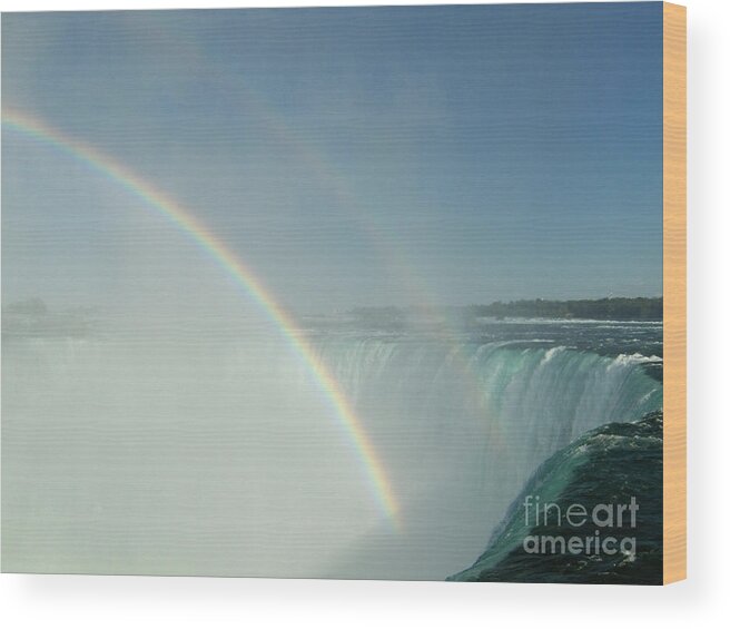 Landscape Wood Print featuring the photograph Double Rainbow by Brenda Brown