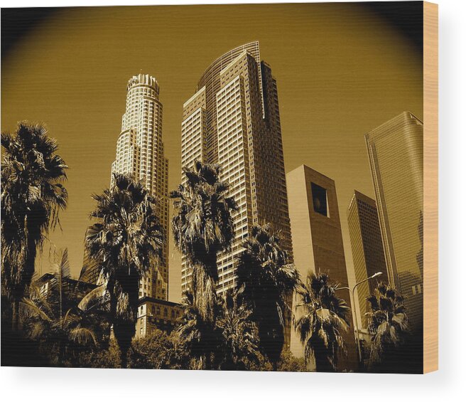 Los Angeles Prints Wood Print featuring the photograph Downtown Los Angeles by Monique Wegmueller