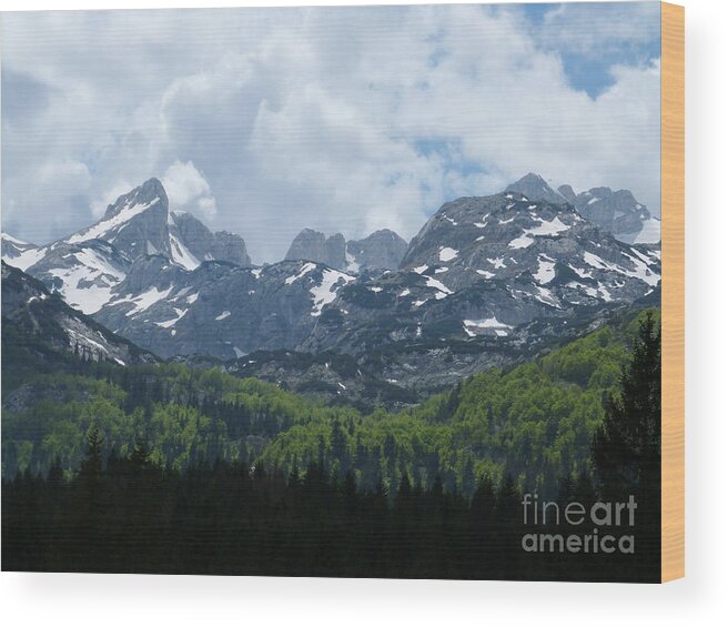 Durmitor National Park Wood Print featuring the photograph Durmitor National Park - Mountain Peaks by Phil Banks