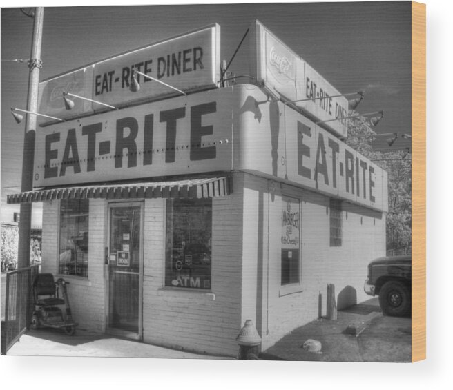 Eat Wood Print featuring the photograph Eat Rite Diner by Jane Linders