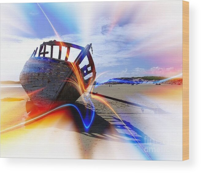 Photoshop Wood Print featuring the photograph Electric Boat by Joe Cashin