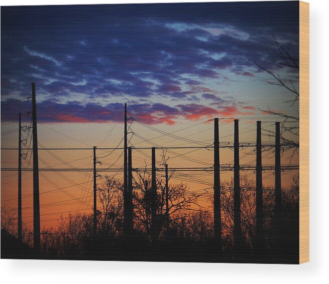 Sunset Wood Print featuring the photograph Electric Sunset Two by James Granberry