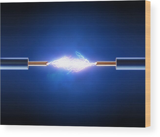 Electrical Wood Print featuring the photograph Electric Current / Energy / transfer by Johan Swanepoel