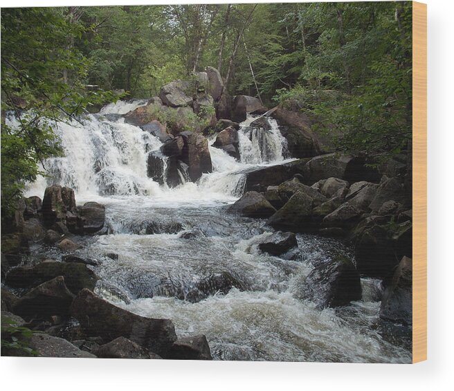 Waterfalls Wood Print featuring the photograph Ellis Falls in Maine by Catherine Gagne