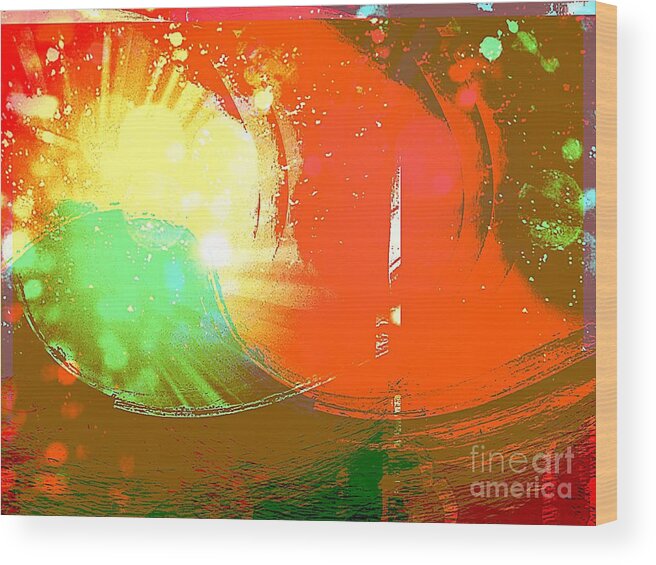Art Wood Print featuring the mixed media Emergent Sun by Michelle Stradford