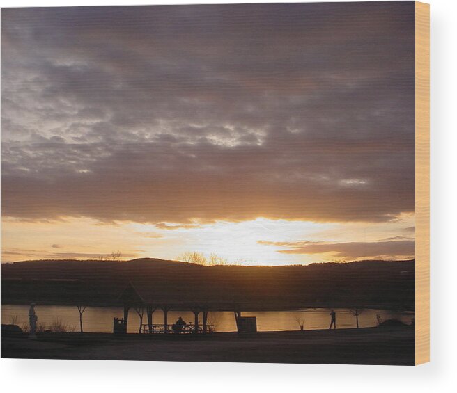 Landscape Wood Print featuring the photograph End of a Nice Day by Lila Mattison