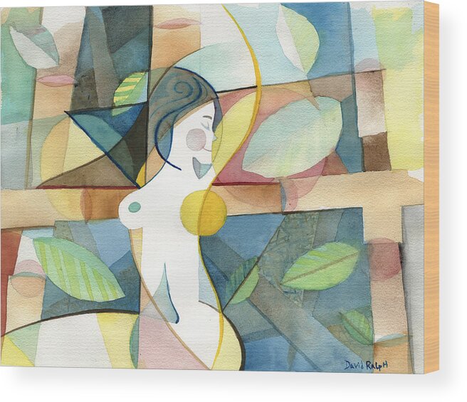 Abstract Wood Print featuring the painting Exuberance by David Ralph