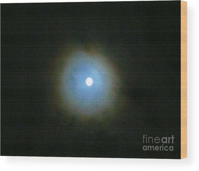 Moon Wood Print featuring the photograph Eye in the Sky by Jacquelyn Roberts