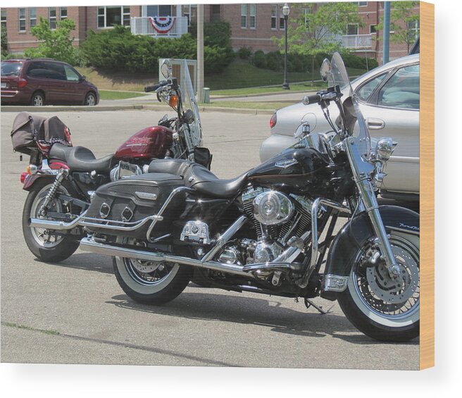 Harley Davidson Wood Print featuring the photograph Feel The Wind In Your Face by Kay Novy