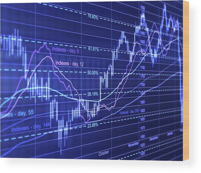 Financial Figures Wood Print featuring the photograph Financial Diagrams by Enot-poloskun