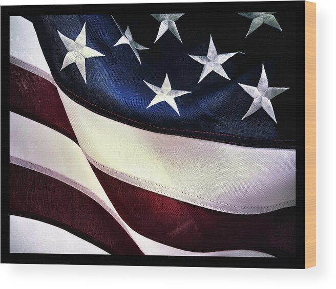 Flag Wood Print featuring the photograph Flag Spotting at the VA by Al Harden